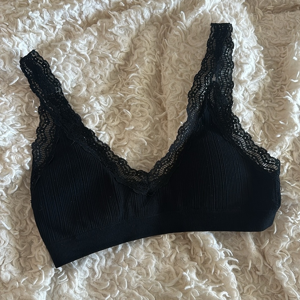 Cotton/Lace Padded Bralette